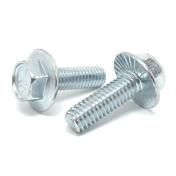 Boltsandnuts.Com Grade 5, 1/4"-20 Flange Bolt, Zinc Plated 1 in L, 2000 PK 25C100SLFS5Z-2000 - main